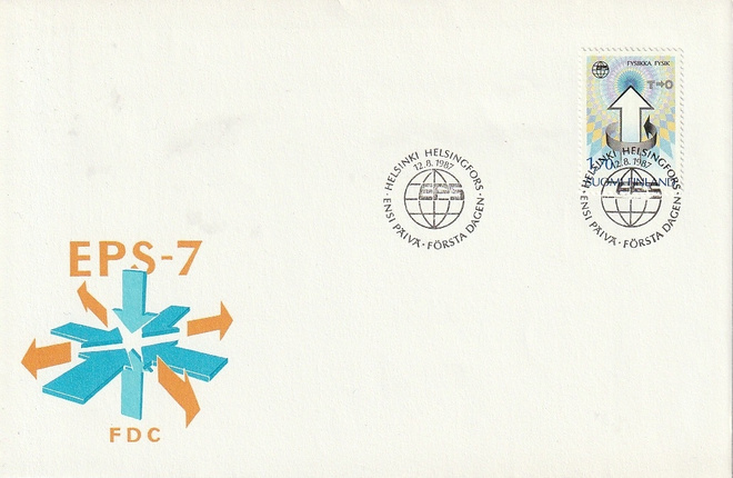 1987 1.70mk Fysiikka-merkin FDC-kirje