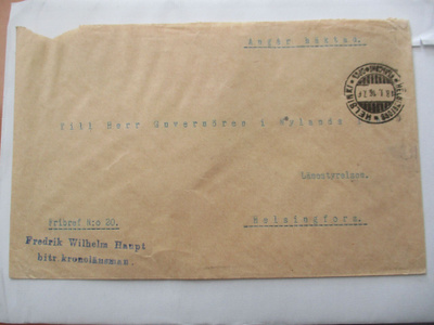 1916 Hki apulaisnimismiehen vapaakirje angår häktad