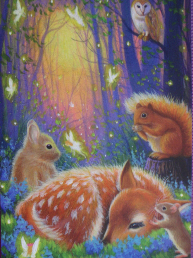 Bridget Voth metsän eläimet koolla, bambi, orava ja pupu