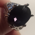 Upea tummanvioletti kivinen sormus, koko 18,2 mm - pikkukuva 1