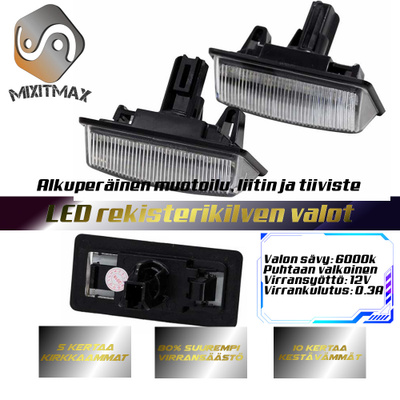 Nissan LED rekisterikilven valot — kirkkaan valkoinen 6000