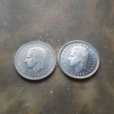 Espanja 1 peseta 1984,1988
