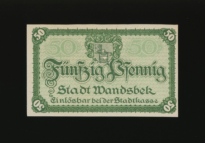 Saksa Notgeld 50 Pfg, Wandsbek 1918