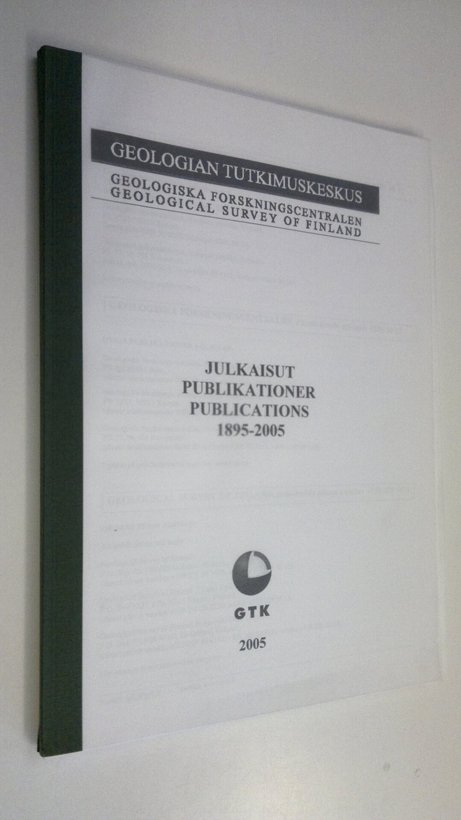 Geologian tutkimuskeskus Julkaisut = Publikationer = Publ...