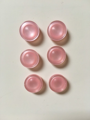Helmiäishohtoinen KANTA NAPPI rosa,  Ø 15mm 6kpl.