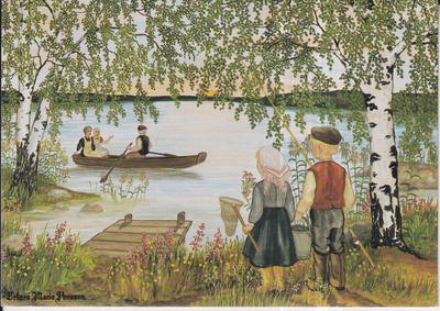 Erkers Marie Persson: Lapset, onki, haavi, soutuvene, e62