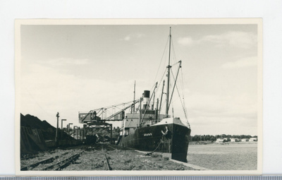 Hanko hiilisatama 1955  vanha valokuvapostikortti