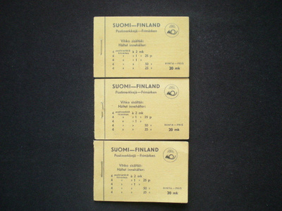 Postimerkkivihkot V2 Leijonamalli NROt 3, 7 ja 10 **