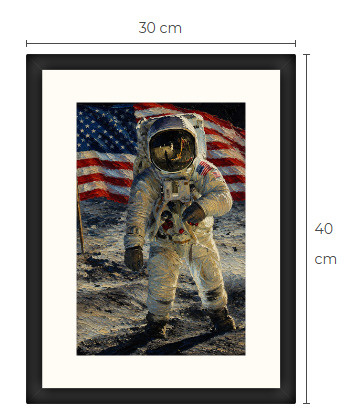 Uusi Apollo 11 avaruus art print kehystetty 30 cm x 40 cm
