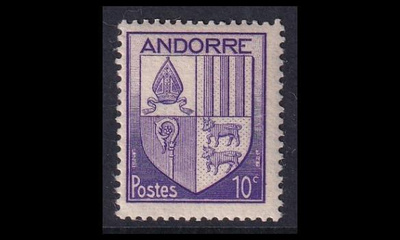 Andorra Fr 95 ** Vaakuna 10 C (1944)