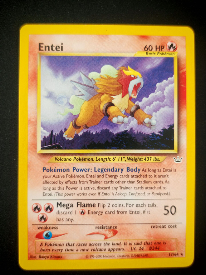 Pokemon kortti Entei Neo revelation rare