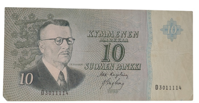 10 Markkaa 1963 ilman Litt D3011114