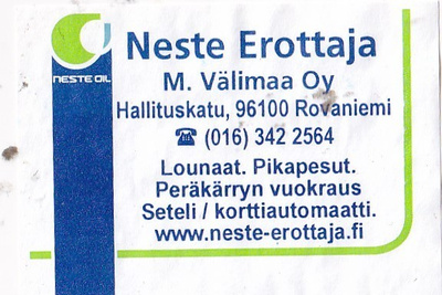 Rovaniemi , Neste  Erottaja, M. Välimaa Oy 4/8