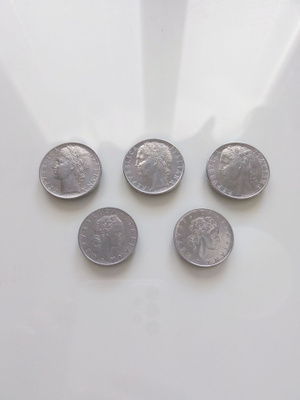 Vintage Italian liirat 1954–1978 (5 kpl)