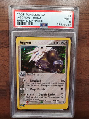 Pokemon Aggron Holo Rare PSA 9