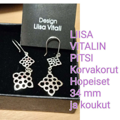 LIISA VITALI, hopeisia PITSI-korvakoruja, tapit tai koukut