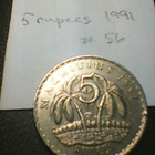 Mauritius 5 rupees 1991, km#56 - pikkukuva 1