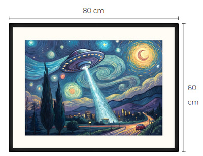 Uusi UFO Sci-Fi Science Fiction taulu 60 cm x 80 cm