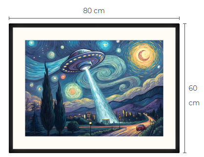 Uusi UFO Sci-Fi Science Fiction taulu 60 cm x 80 cm