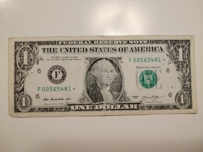 USA 1 Dollari, series 2009, F=Atlanta, käytetty tähtiseteli