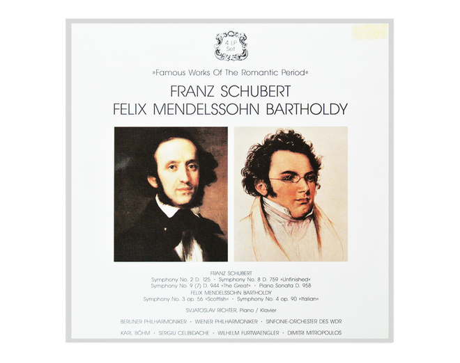 FRANZ SCHUBERT / FELIX MENDELSSOHN BARTHOLDY 4LP