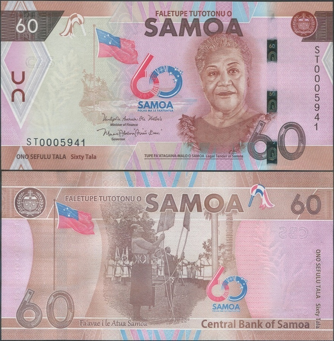 Samoa 60 Tala 2023 UNC, P-46, itsenäisyys 60v