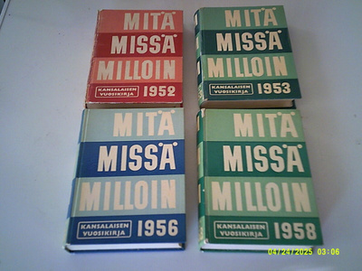 MMM - vuosikirjat 1950-luvulta 1952,1953,1956 ja 1958 ( 4kpl