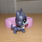 LITTLEST PET SHOP harmaa-lila kimalle KOIRA + peti - pikkukuva 4