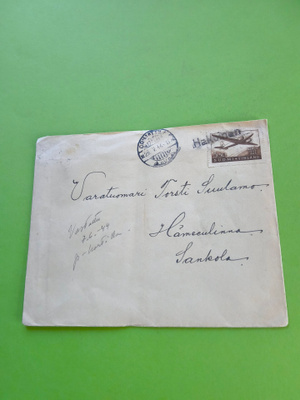 Kuvienmukainen vanha postilähetyskuori, kts!