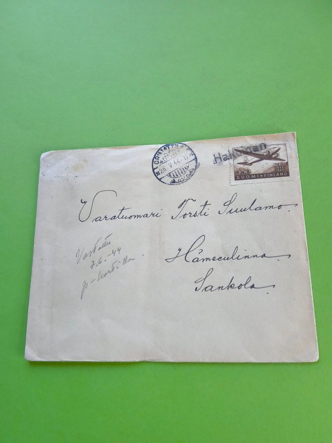 Kuvienmukainen vanha postilähetyskuori, kts!