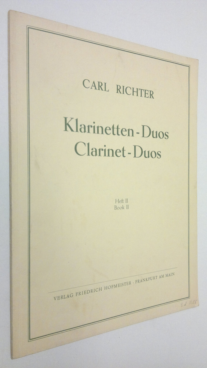 Carl Richter : Klarinetten-Duos heft 2 = Clarinet-Duos bo...