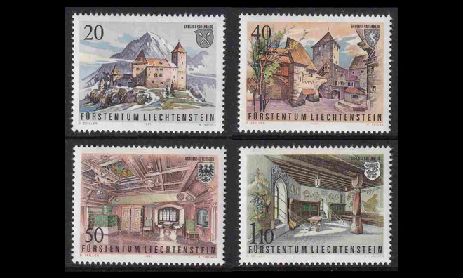 Liechtenstein 780-3 ** Gutenbergin linna (1981)