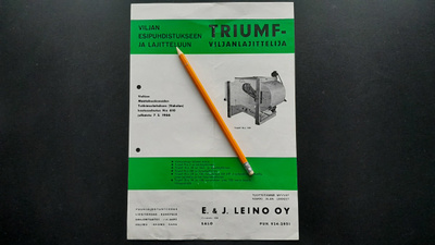 Triumf viljanlajittelija esite 60-luku