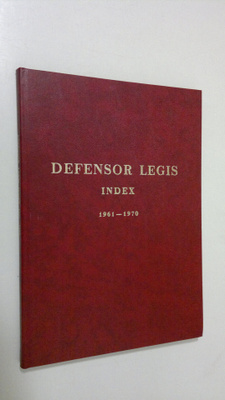 Marjatta Seppälä : Defensor legis : Index 1961-1970