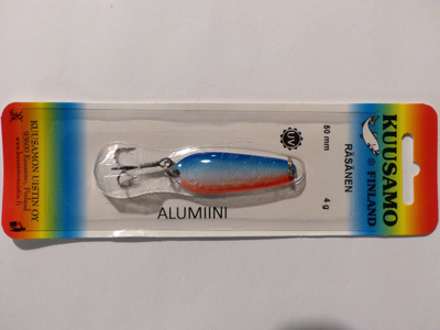 KUUSAMO RÄSÄNEN ALUMIINI 50mm, 4g Väri: BLU/W/FR-Al, UV