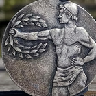 Hopeoitu Urheilumerkki 1955. Halkaisija - 31 mm. - pikkukuva 2