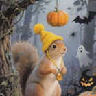 Halloween oravalla keltainen myssy - pikkukuva 1