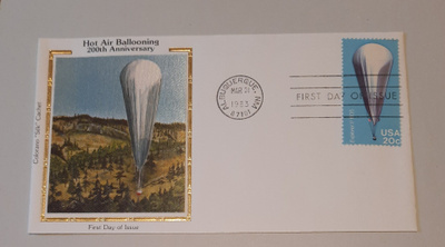 USA FDC 200v kuumailmapalloilua, Colorano "Silk" 1983
