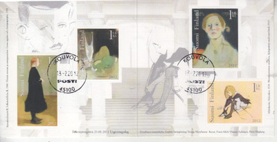 2012 Helene Schjerfbeck vihko leimattuna.