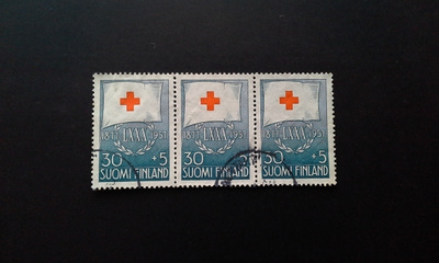30+5mk PR 1957 3-rivilö, leimattu. Lape 484