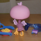 LITTLEST PET SHOP malva-lila STRUTSI, LINTU #2085 + kypärä, - pikkukuva 4