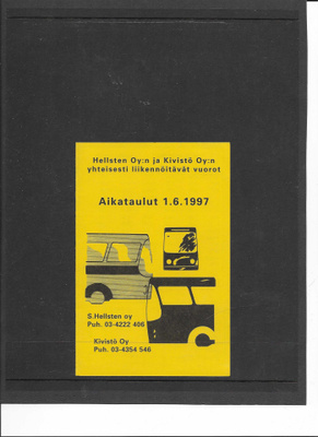 Aikataulut, Hellsten/Kivistö, 1997