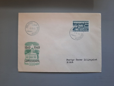FDC Suomi 1949 Lappeenranta L 15e