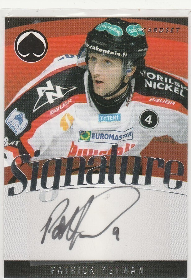 2011/12 Cardset  Signature Patrick Yetman , Ässät