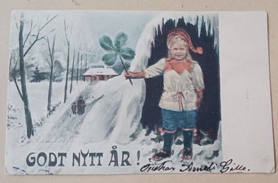 Poika ja neliapila jääluolassa, Uusi Vuosi, 190?