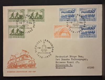 Ruotsi - Fa-483-485 sarja FDC - 1956