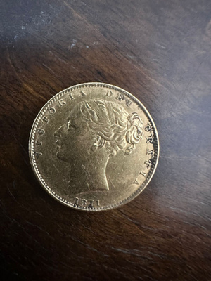 Kultakolikko / Gold Sovereign 1871 Queen Victoria Young Head
