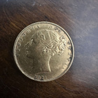 Kultakolikko / Gold Sovereign 1871 Queen Victoria Young Head - pikkukuva 1