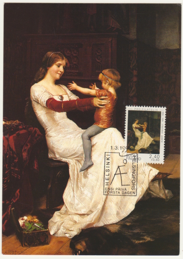 Maksikortti Albert Edelfelt Pro filatelia 1995