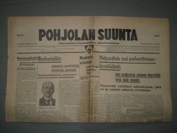 Sanomalehti : Pohjolan Suunta 5.1. 1936